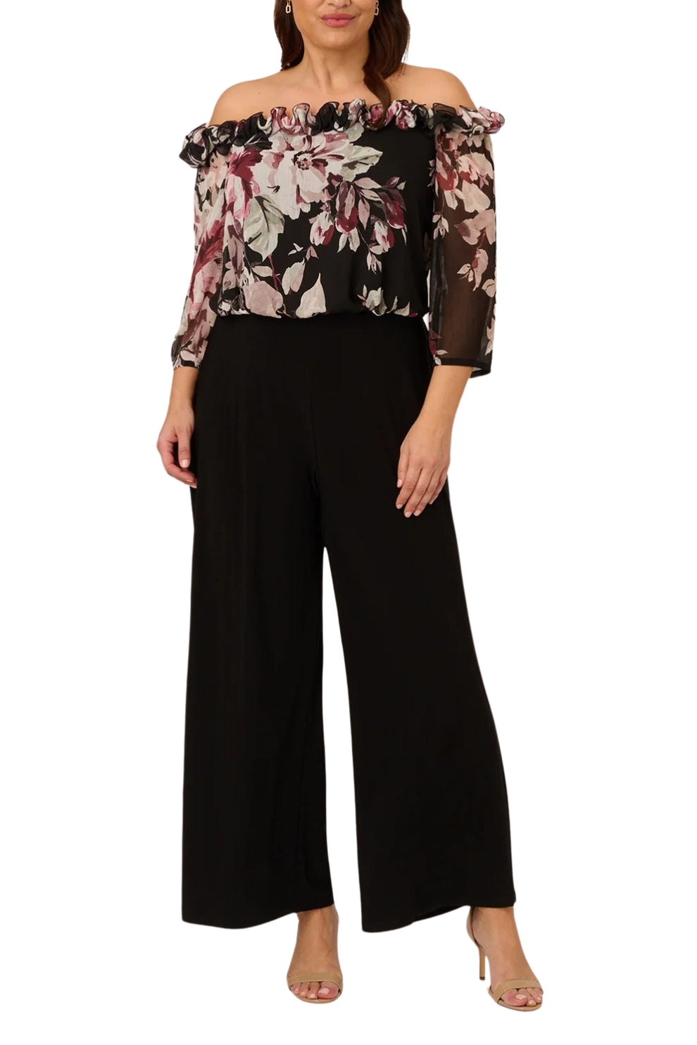 Adrianna Papell AP1D105037 W Long Plus Size Formal Jumpsuit