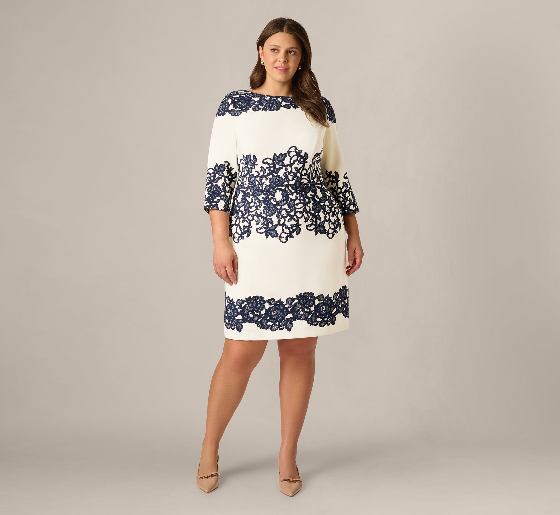 Adrianna Papell AP1D105223 Lace Short Cocktail Dress