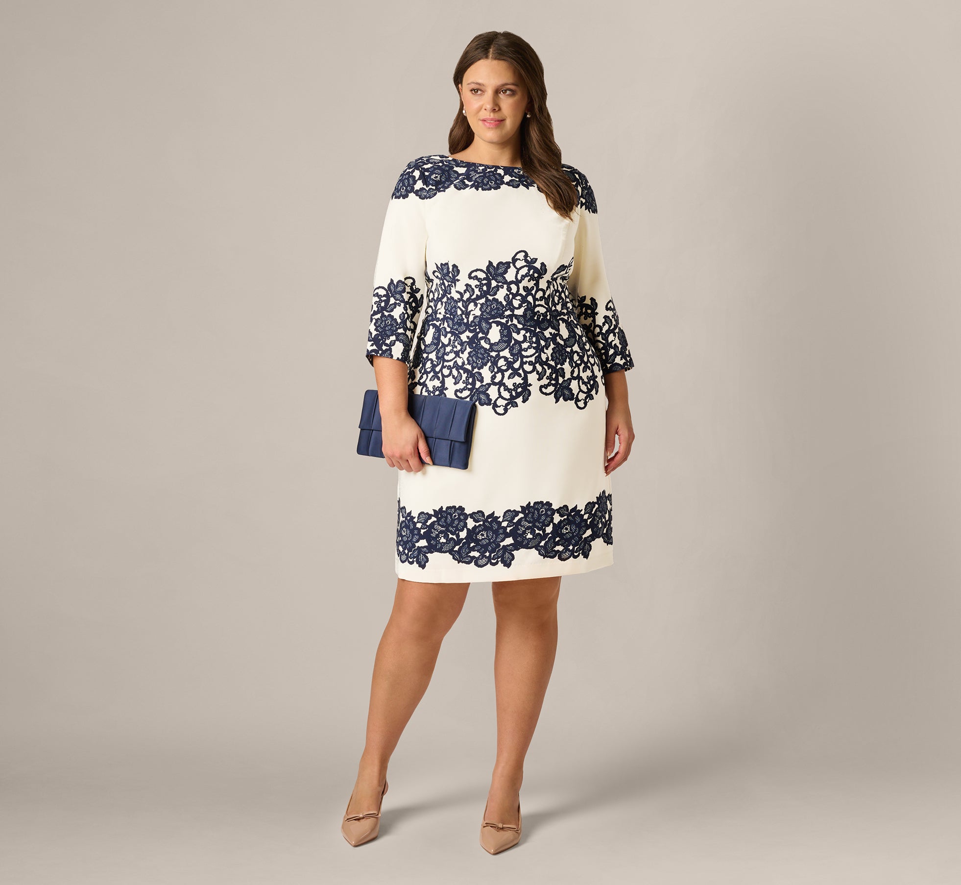 Adrianna Papell AP1D105223 Lace Short Cocktail Dress