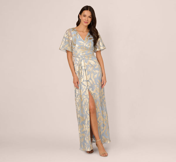 Adrianna Papell AP1E211045 Long Metallic Print Formal Dress