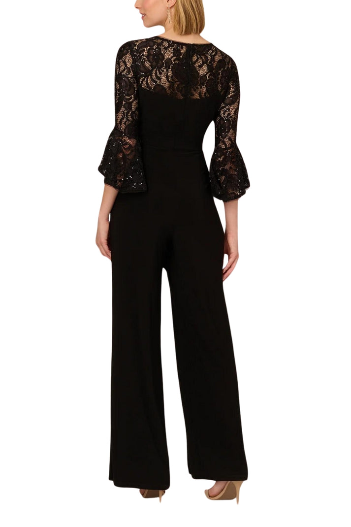 Adrianna Papell AP1E211361 Ruffle Long Formal Lace Jumpsuit