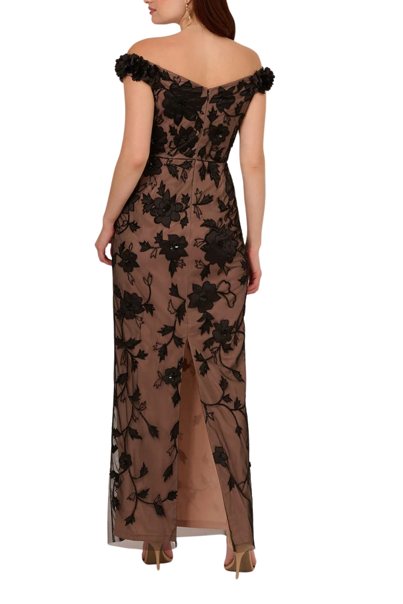 Adrianna Papell AP1E211504 Long Fitted Beaded Sequin Formal Dress