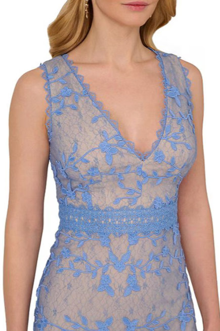 Adrianna Papell AP1E211880 Long Formal Floral Lace Evening Dress
