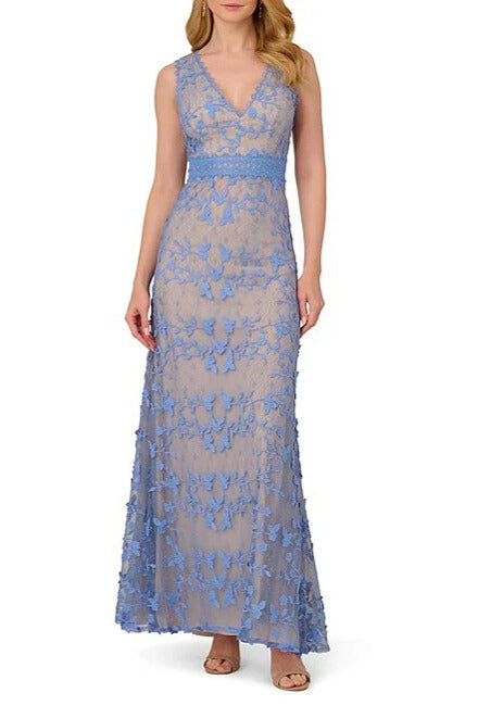 Adrianna Papell AP1E211880 Long Formal Floral Lace Evening Dress