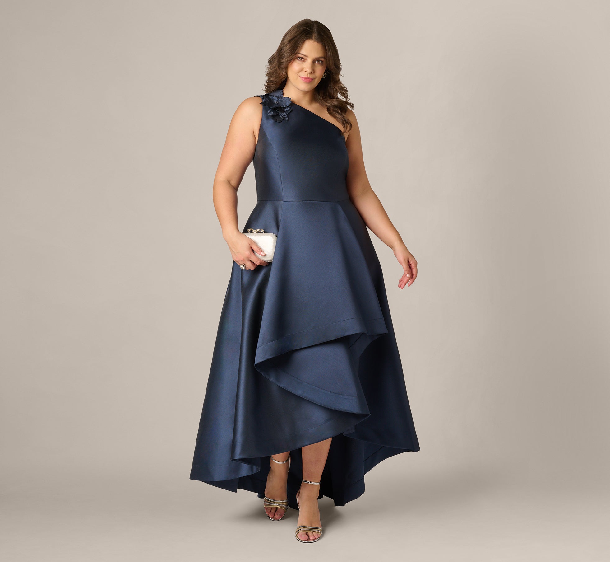 Adrianna Papell AP1E212227 One Shoulder High Low Dress