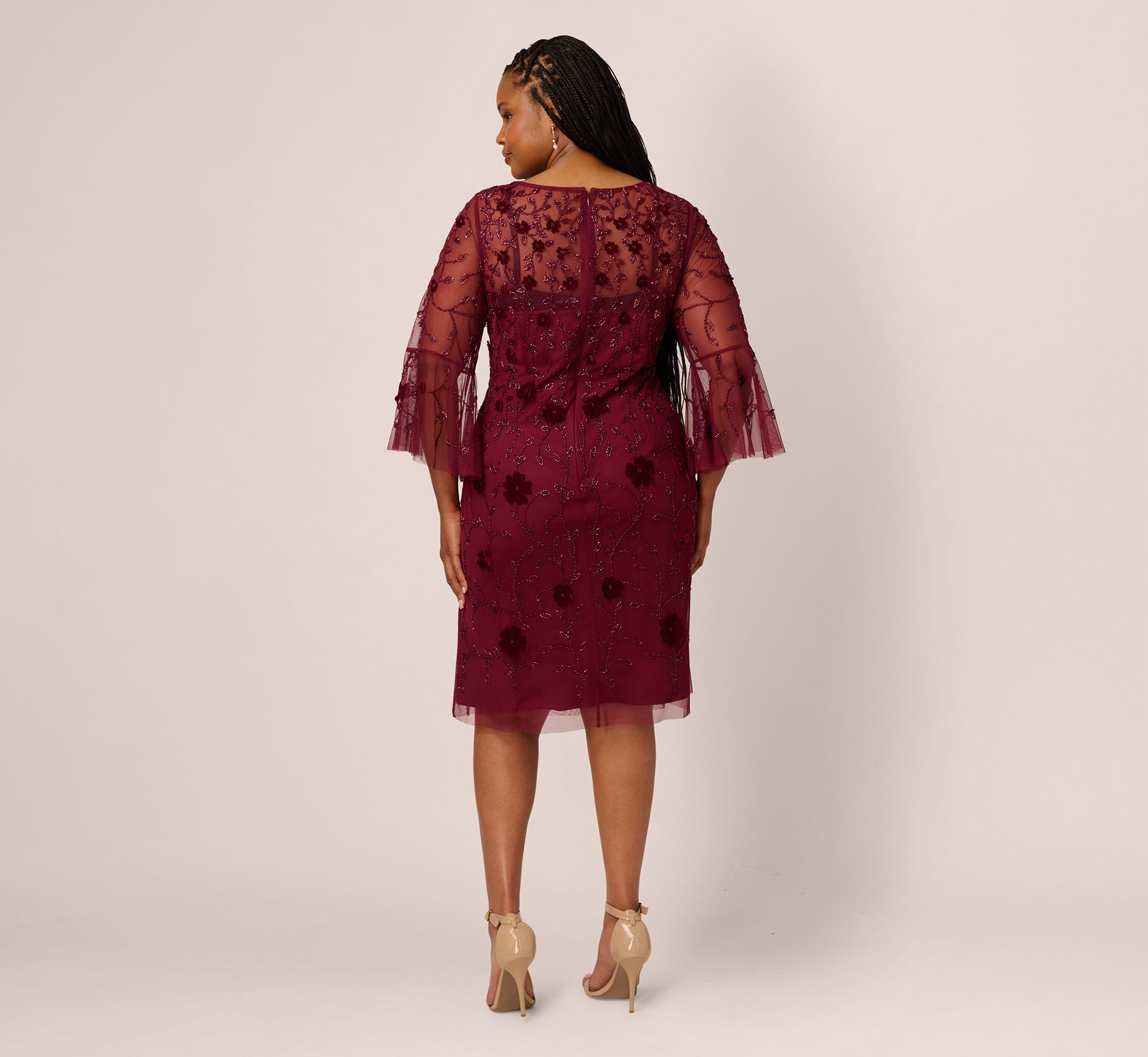 Crew/High-Neck Knee-Length Lace Occasion Fit & Flare Adrianna Papell AP1E212294
