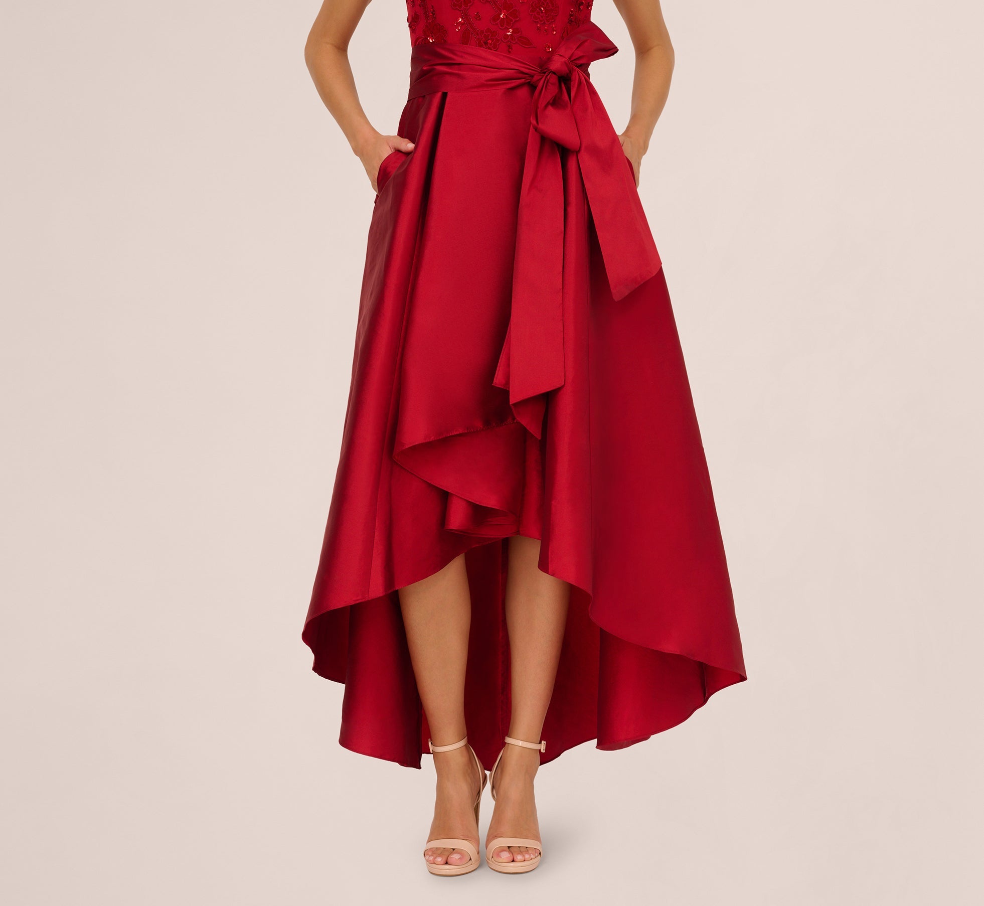 Halter High-Low Satin Formal A-Line Adrianna Papell AP1E212540