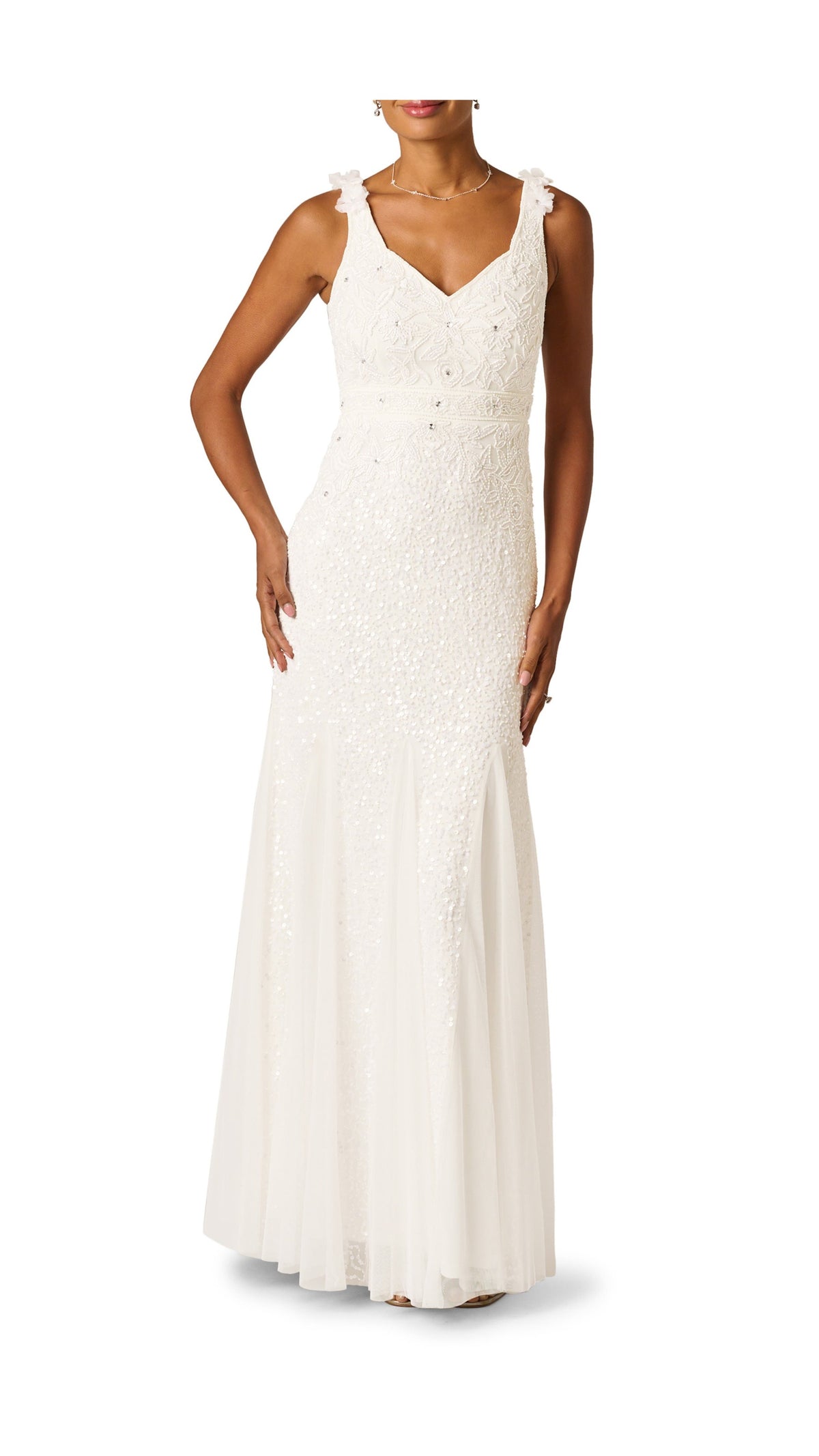 Adrianna Papell Beaded Godet Mermaid Gown 212746
