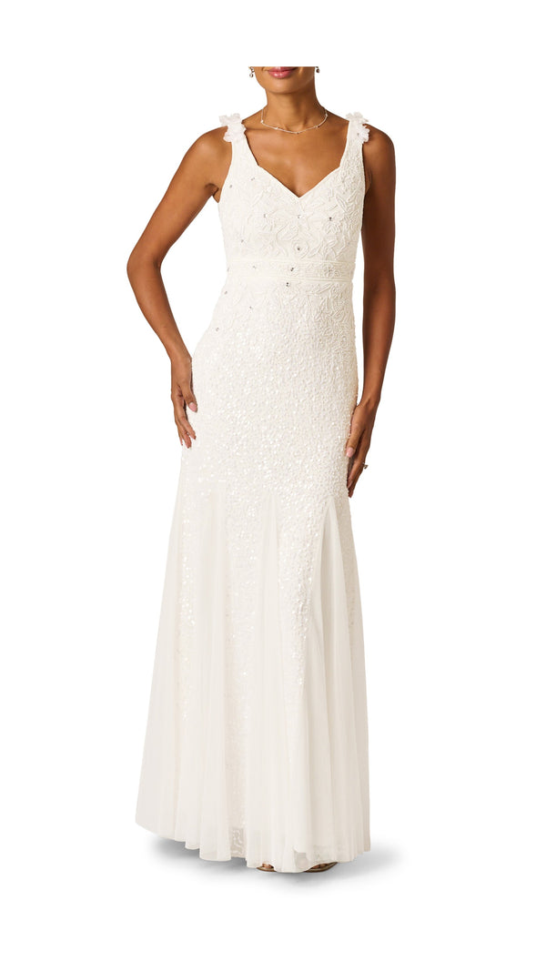 Adrianna Papell Beaded Godet Mermaid Gown 212746