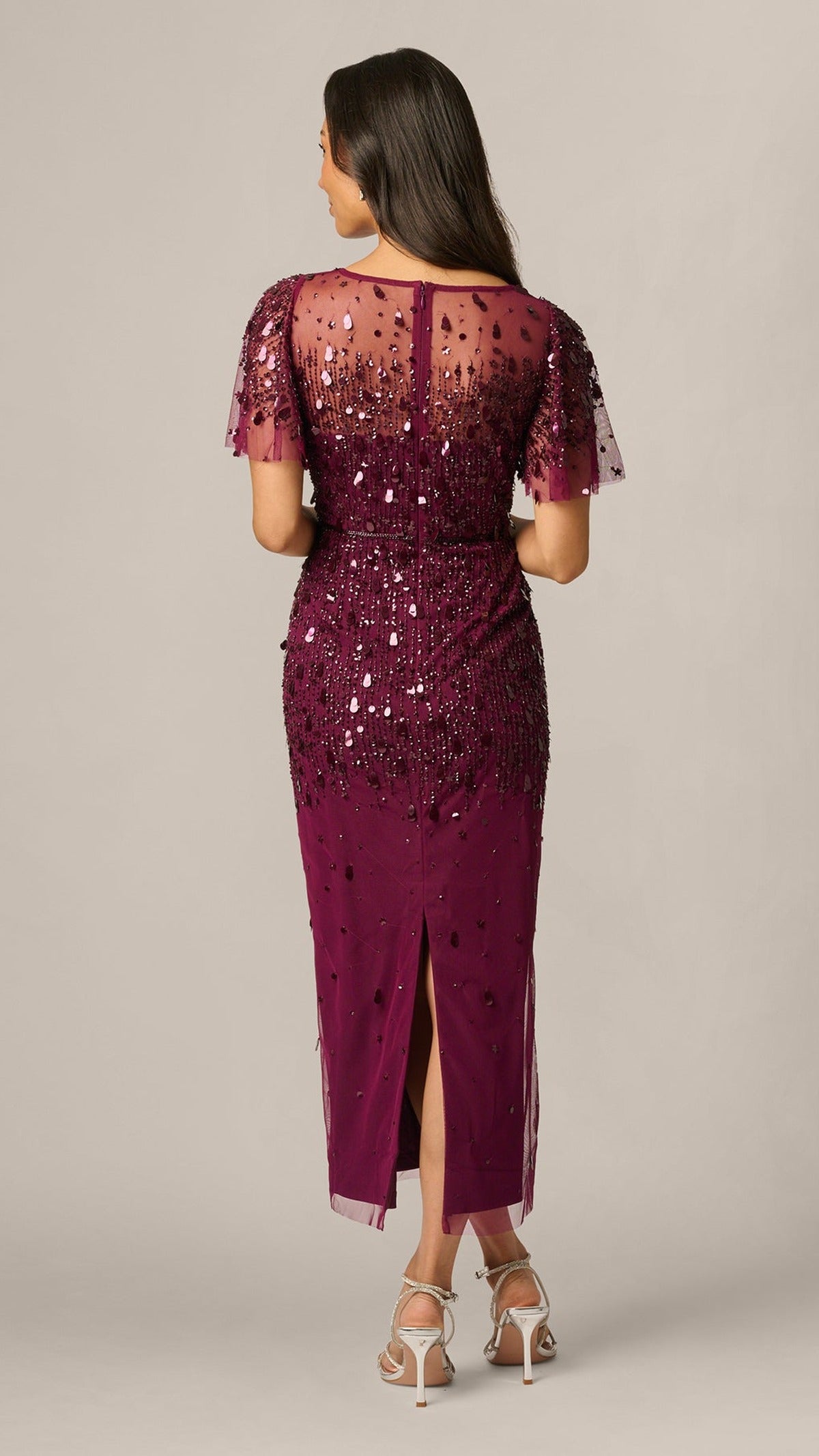 Adrianna Papell AP1E213241 Bordeaux, Full-length back view