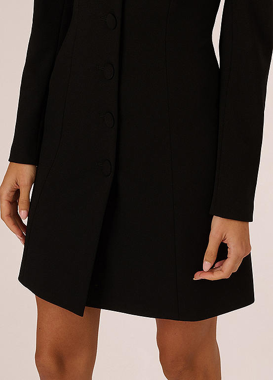 Black Adrianna Papell ADAE211744 Sweetheart Knee-Length Lace Cocktail Dress Jacket