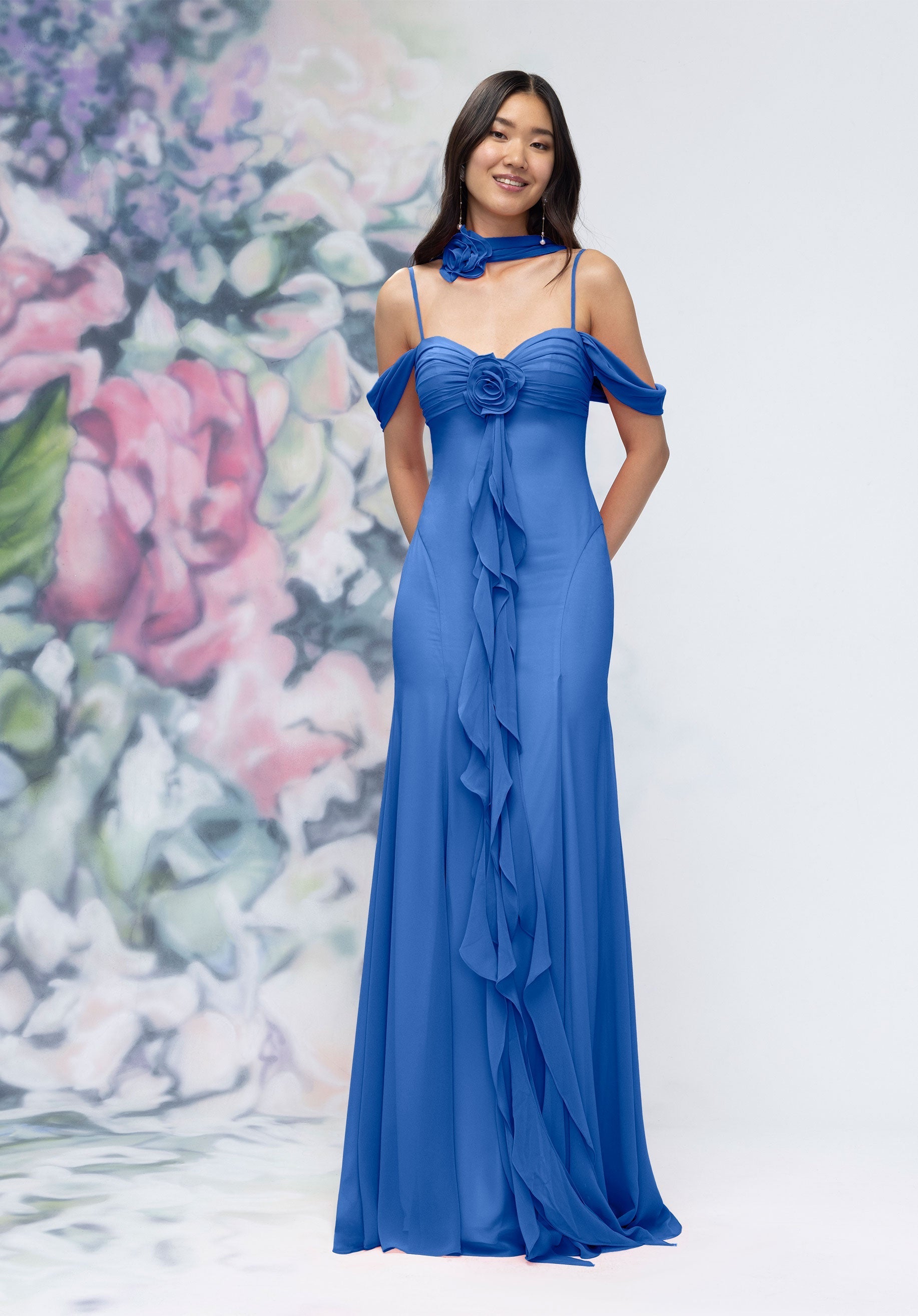 white christmas dresses Chiffon Dress Pink Elegant Ladies Flroal Print Split Beach Holiday Long Maxi Dresses for Women Summer Clothes New Arrival 2021 Pink / XL main image 1