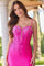 Cocktail Dresses Fitted Short Jersey Cocktail Dress  Bright Pink