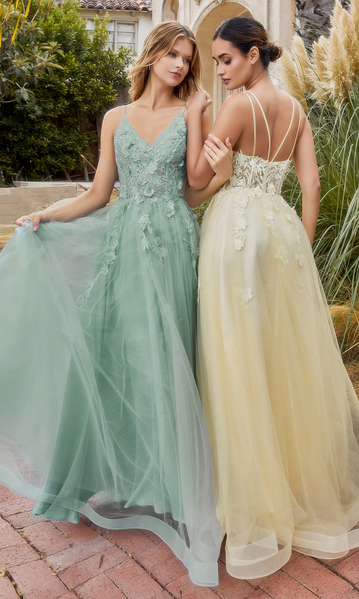Andrea & Leo A1191 Spaghetti Strap Prom Gown