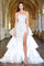 Prom Dresses Ball Gown Long Slit Formal Prom Dress White
