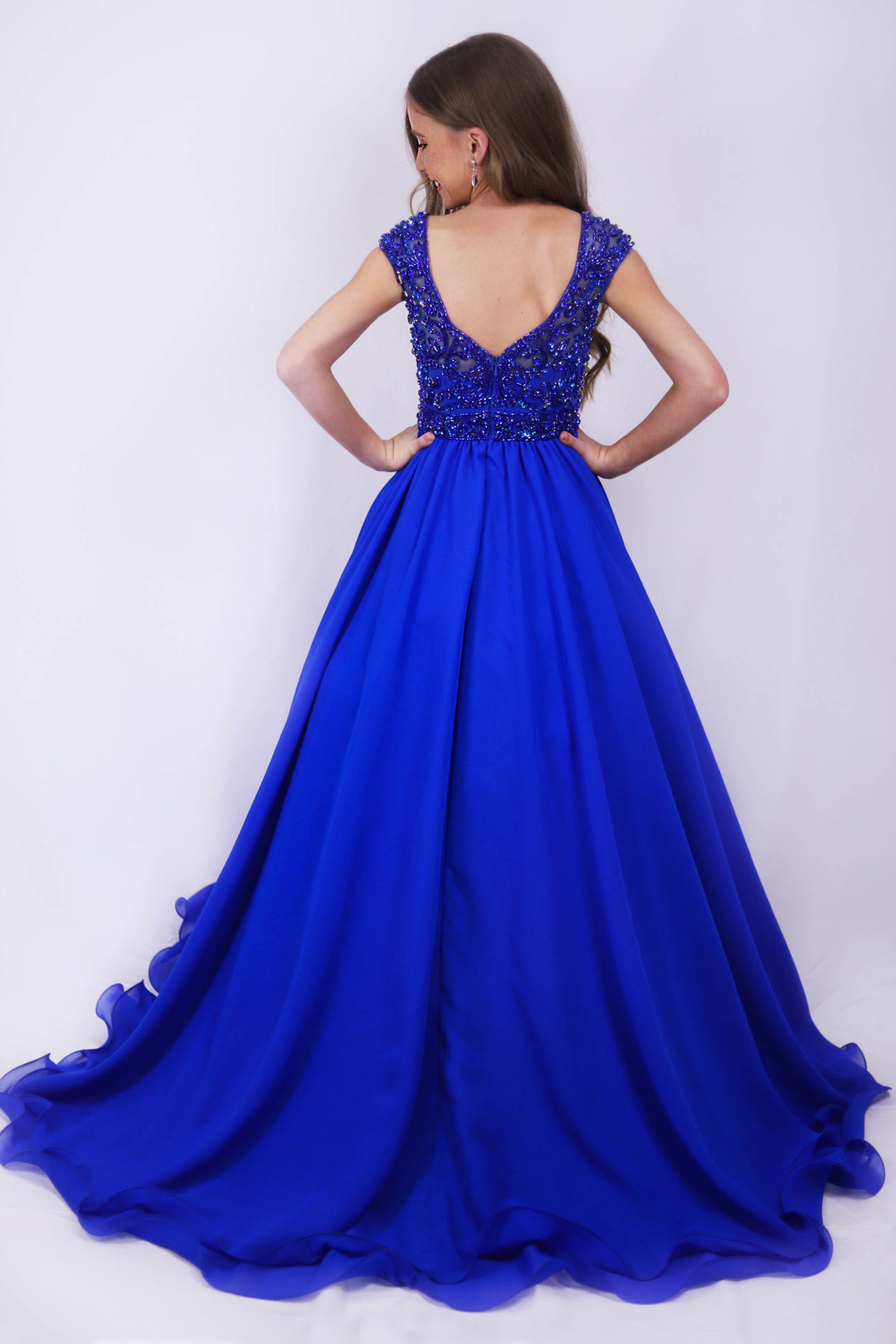 Illusion Floor-Length Chiffon Special Occasion Ball Gown Ava Presley 27722