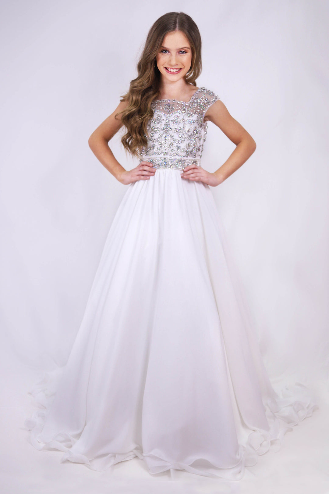 Illusion Floor-Length Chiffon Special Occasion Ball Gown Ava Presley 27722