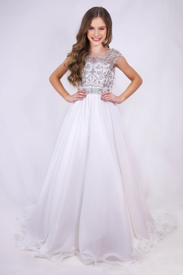 Illusion Floor-Length Chiffon Special Occasion Ball Gown Ava Presley 27722