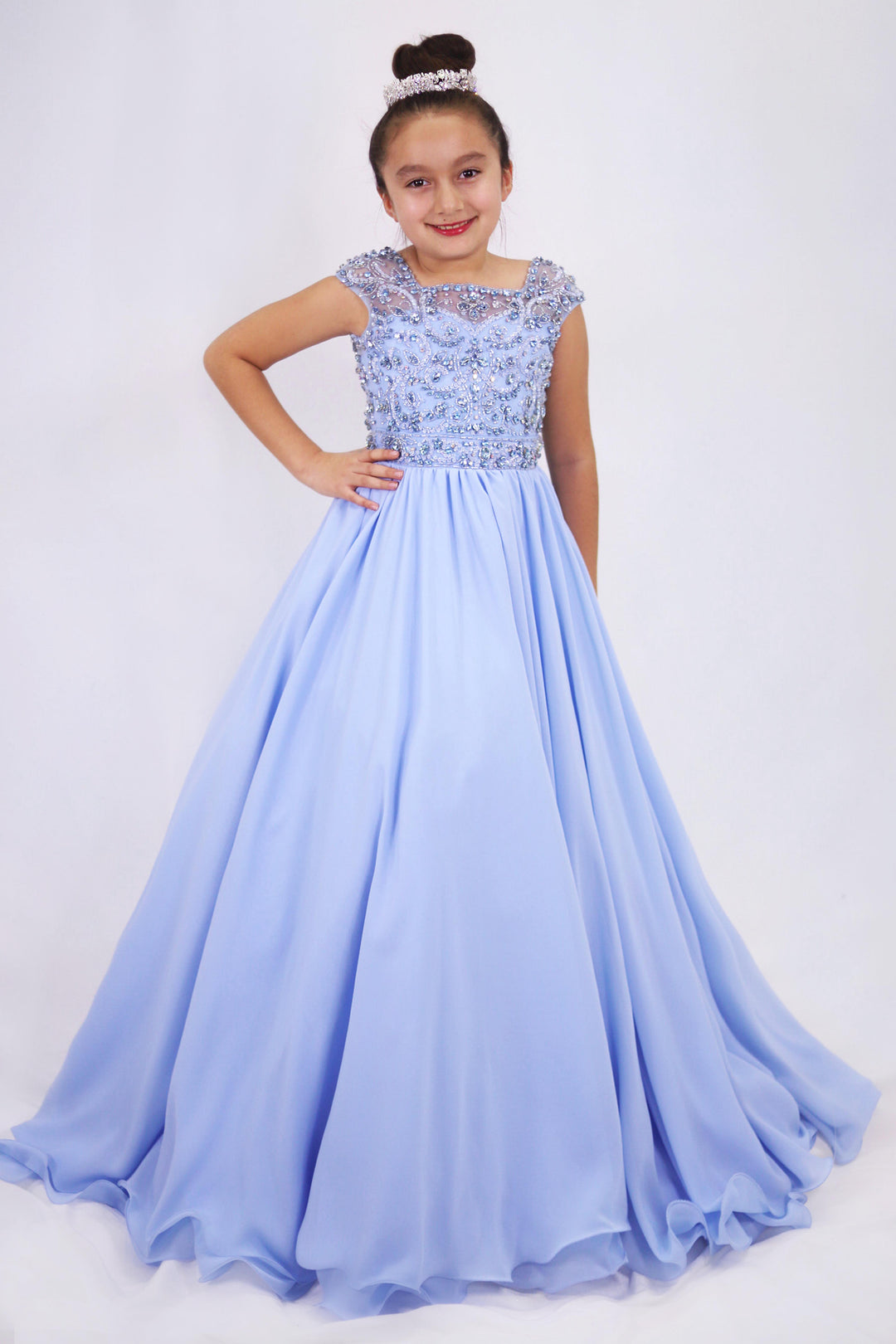 Illusion Floor-Length Chiffon Special Occasion Ball Gown Ava Presley 27722