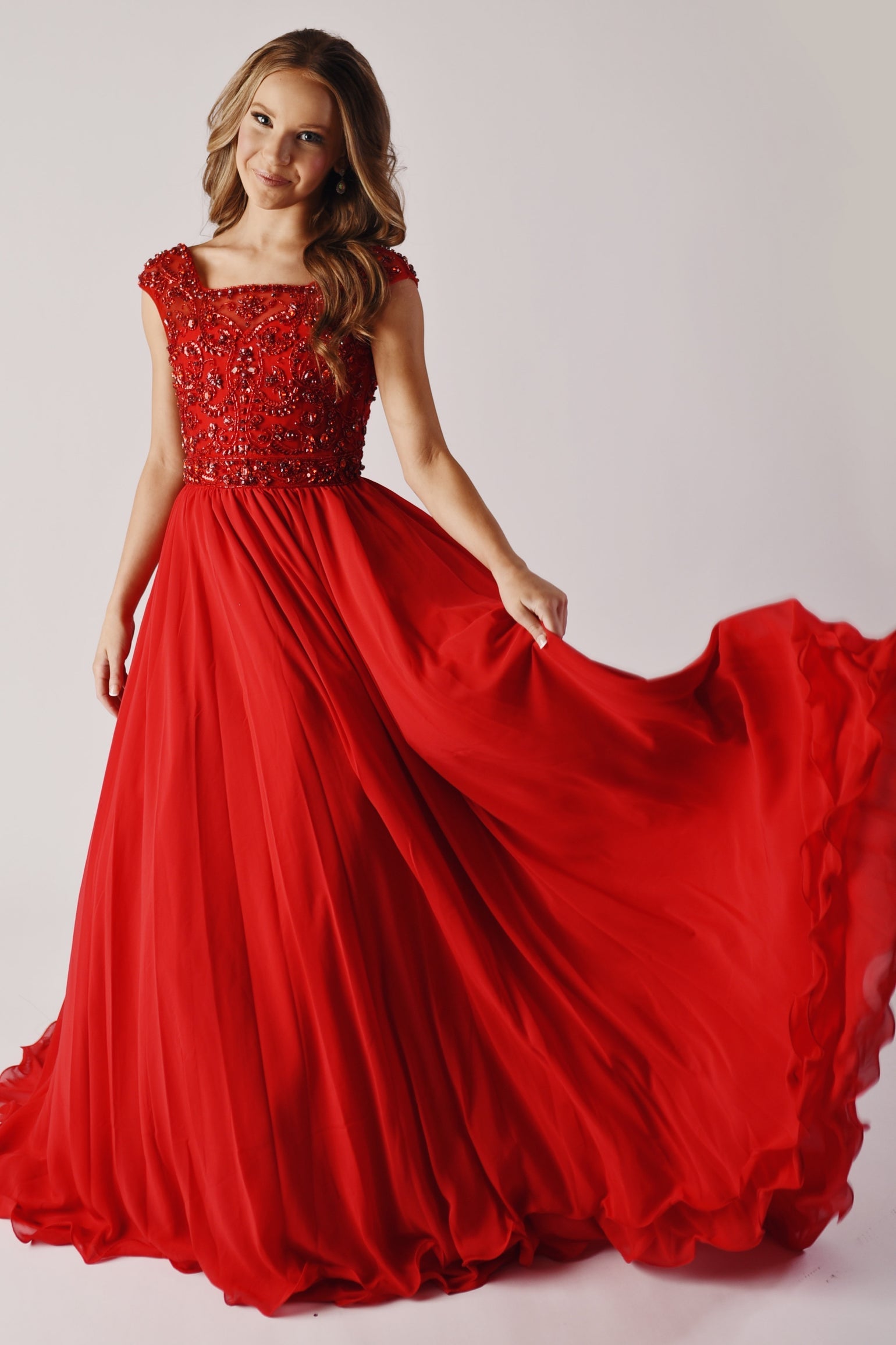 Illusion Floor-Length Chiffon Special Occasion Ball Gown Ava Presley 27722