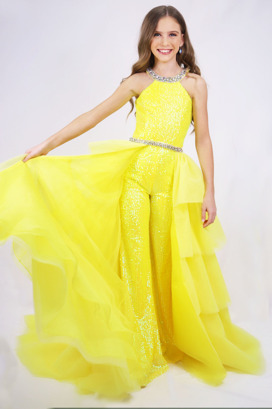 Halter Floor-Length Sequin Prom A-Line Ava Presley 27725
