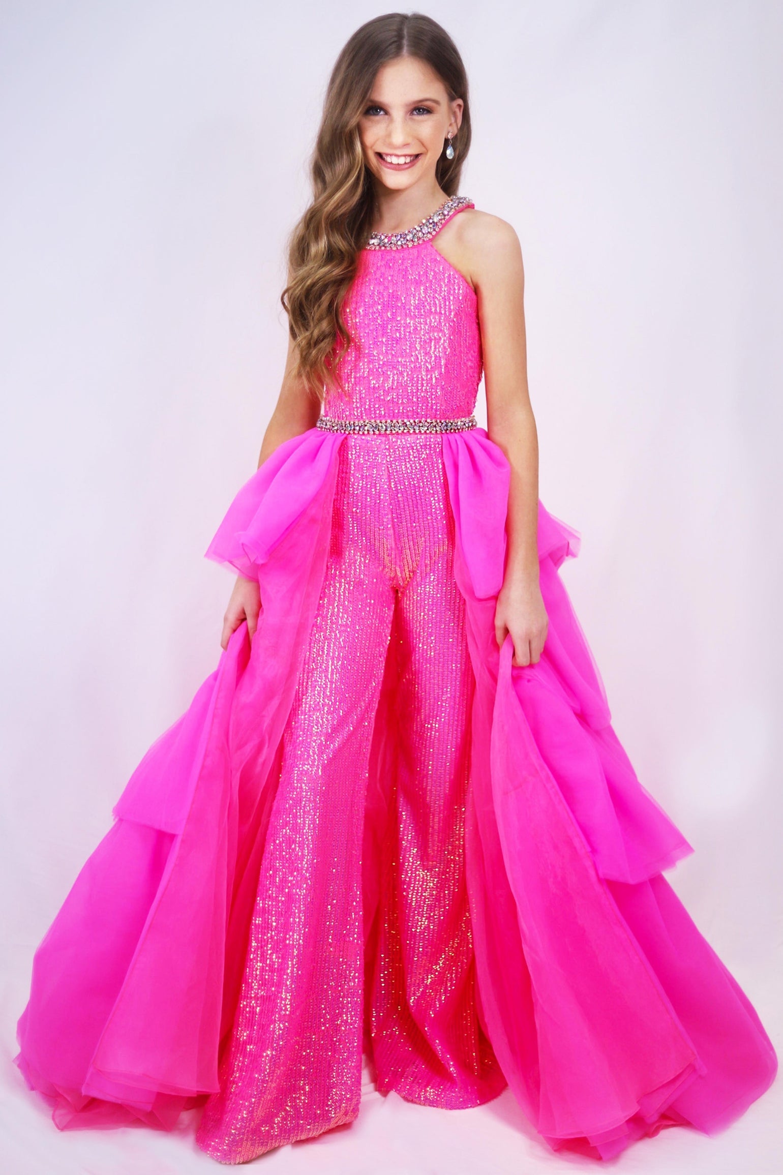 Halter Floor-Length Sequin Prom A-Line Ava Presley 27725