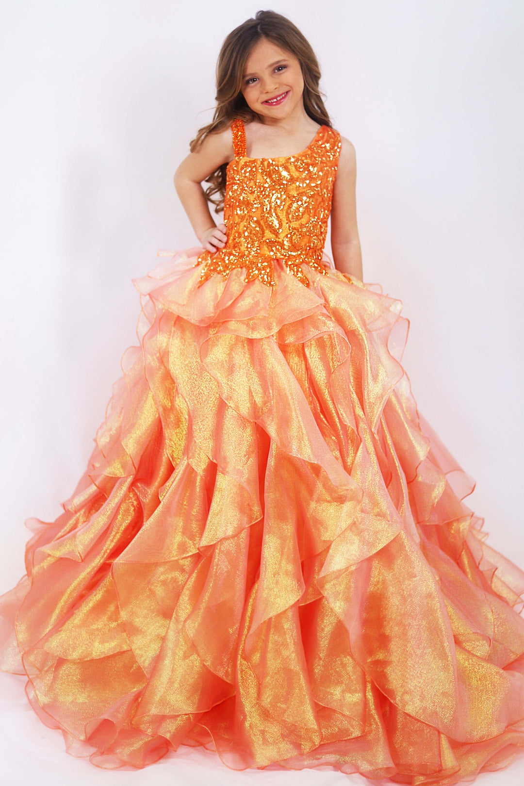 Scoop Floor-Length Organza Special Occasion Ball Gown Ava Presley 27726