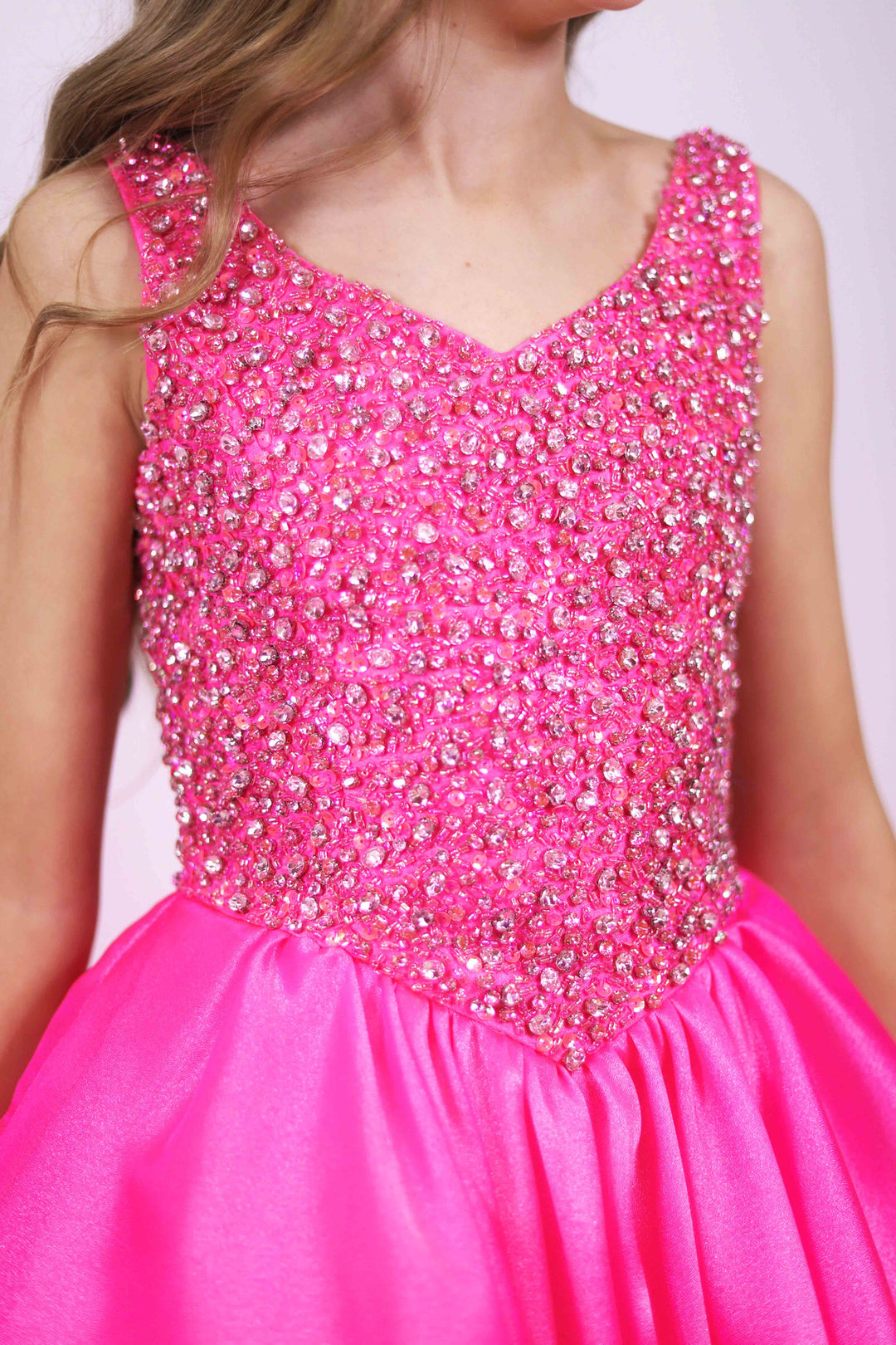 V-Neck Floor-Length Tulle Prom Ball Gown Ava Presley 27729