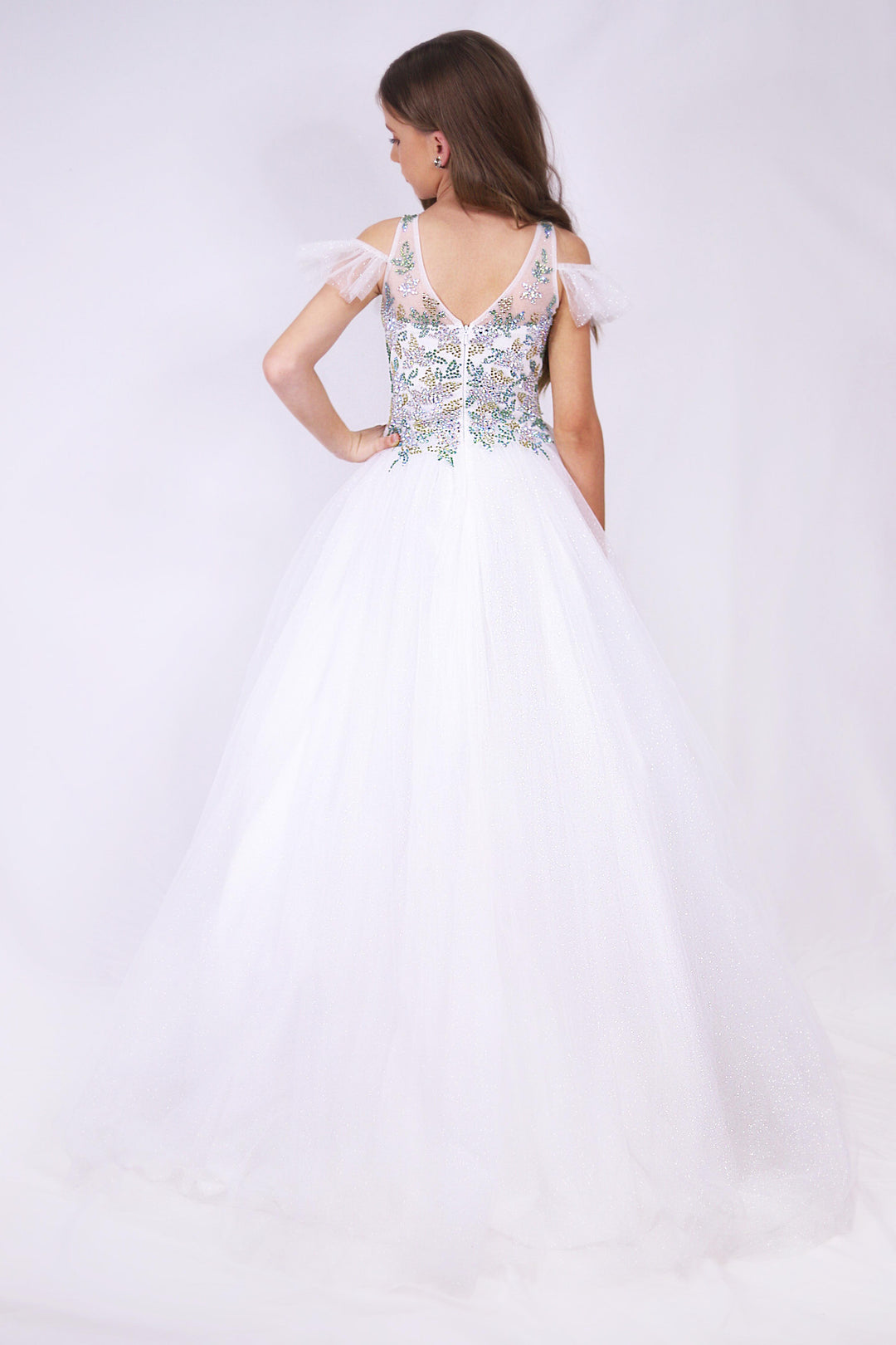 Illusion Floor-Length Tulle Ball Gown Ava Presley 27737