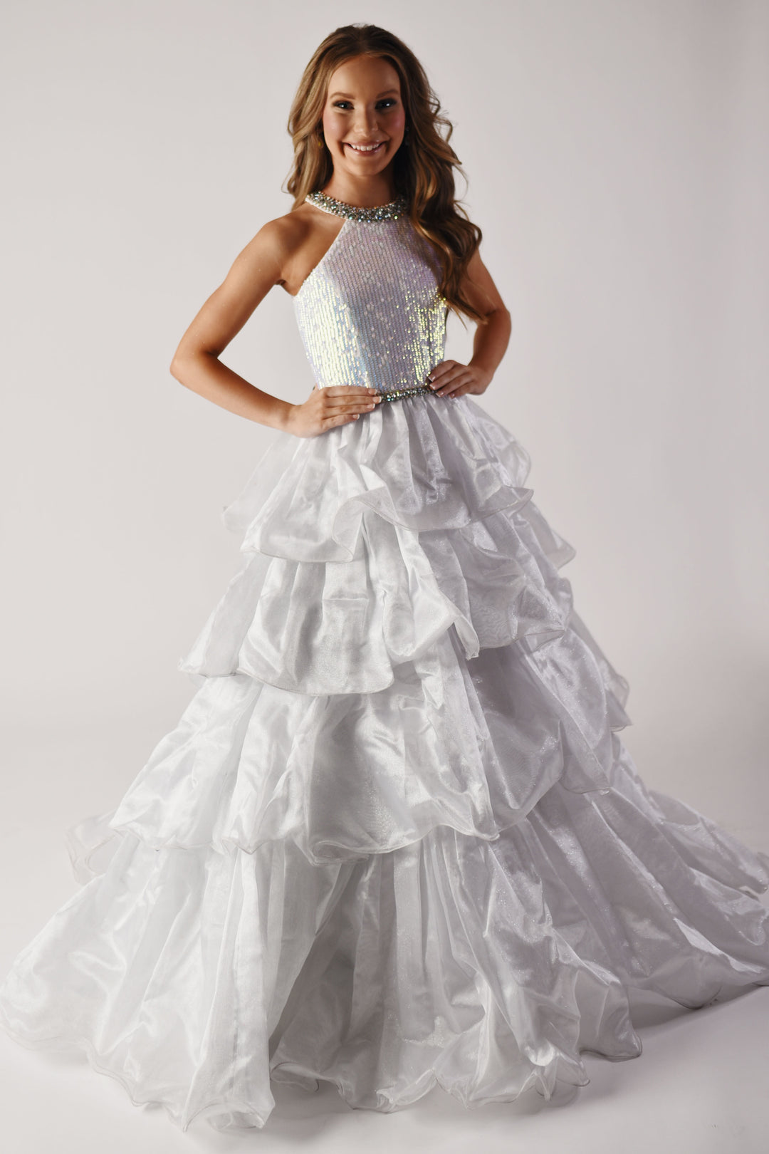 Halter Floor-Length Tulle Special Occasion Ball Gown Ava Presley 38021