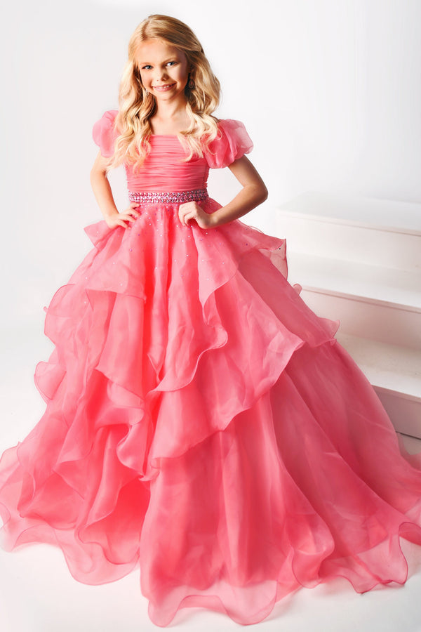 Square Floor-Length Organza Special Occasion Ball Gown Ava Presley 38025