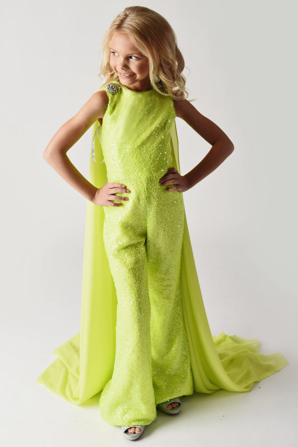 Crew/High-Neck Floor-Length Sequin Formal Sheath Ava Presley 38027