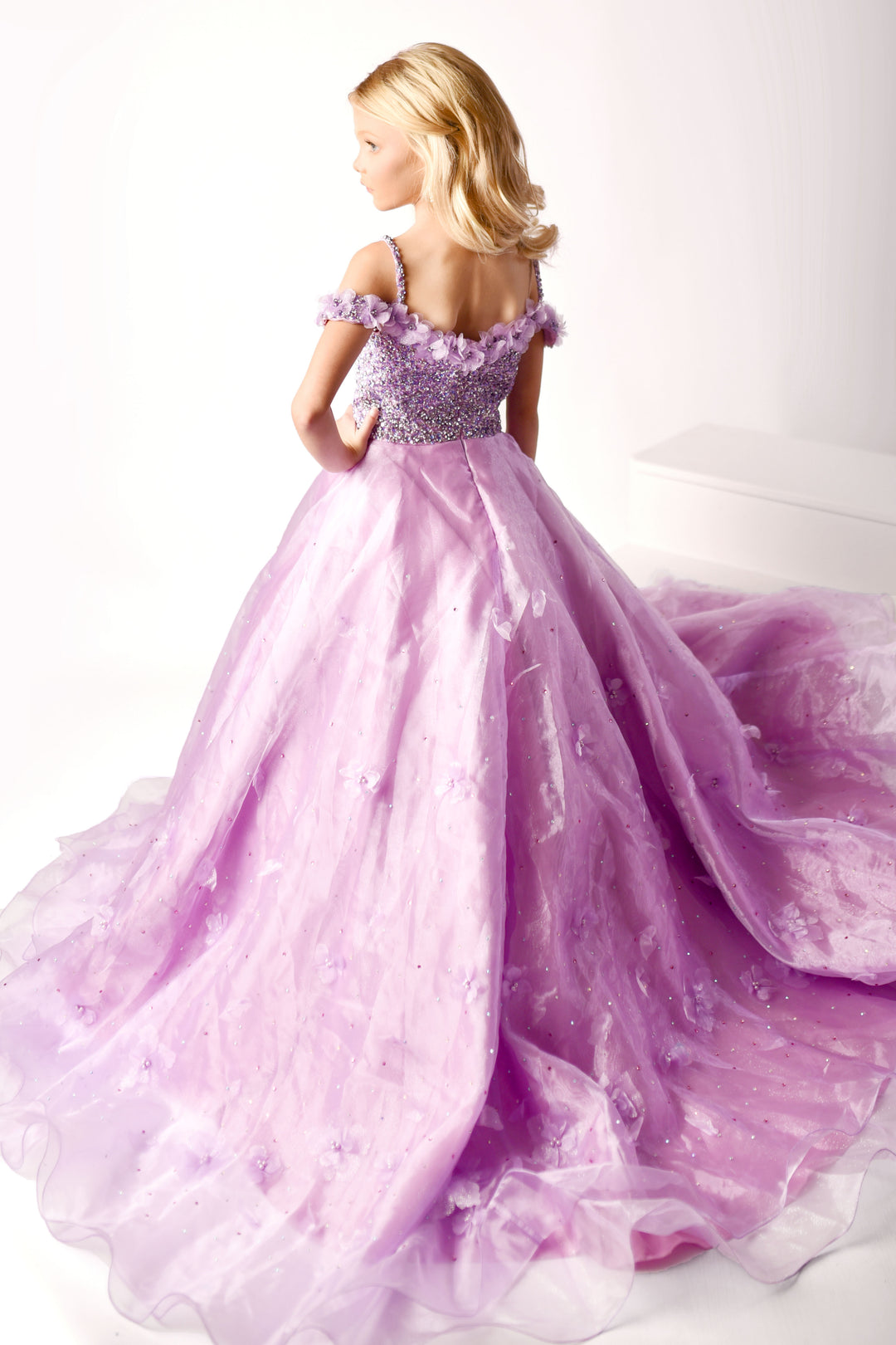 Off-the-Shoulder Floor-Length Tulle Prom Ball Gown Ava Presley 38034