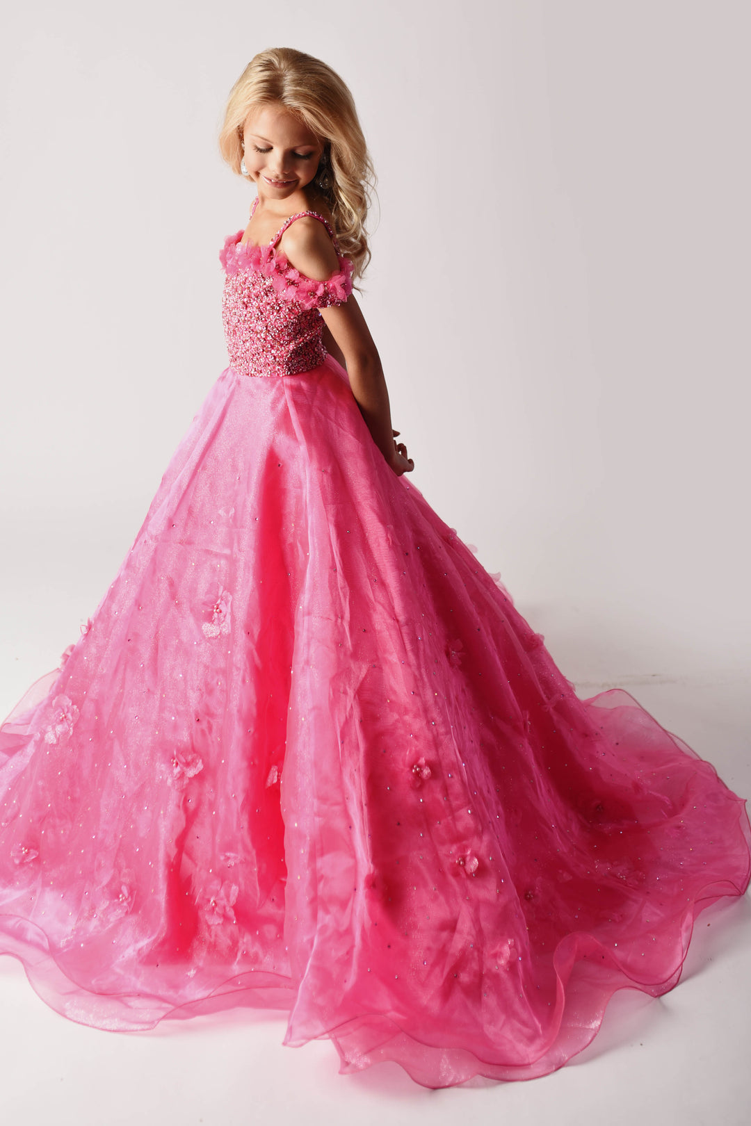 Off-the-Shoulder Floor-Length Tulle Prom Ball Gown Ava Presley 38034