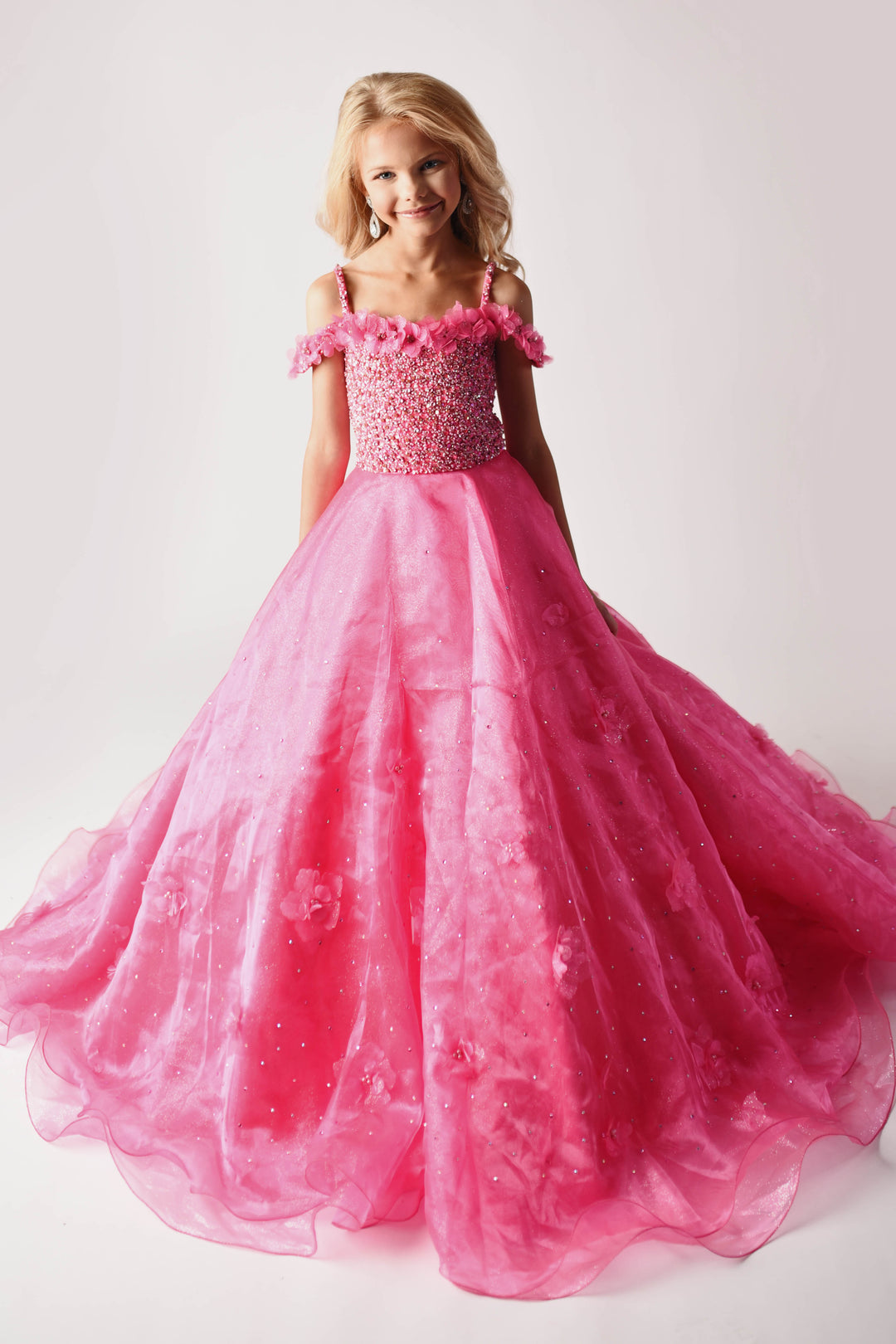 Off-the-Shoulder Floor-Length Tulle Prom Ball Gown Ava Presley 38034