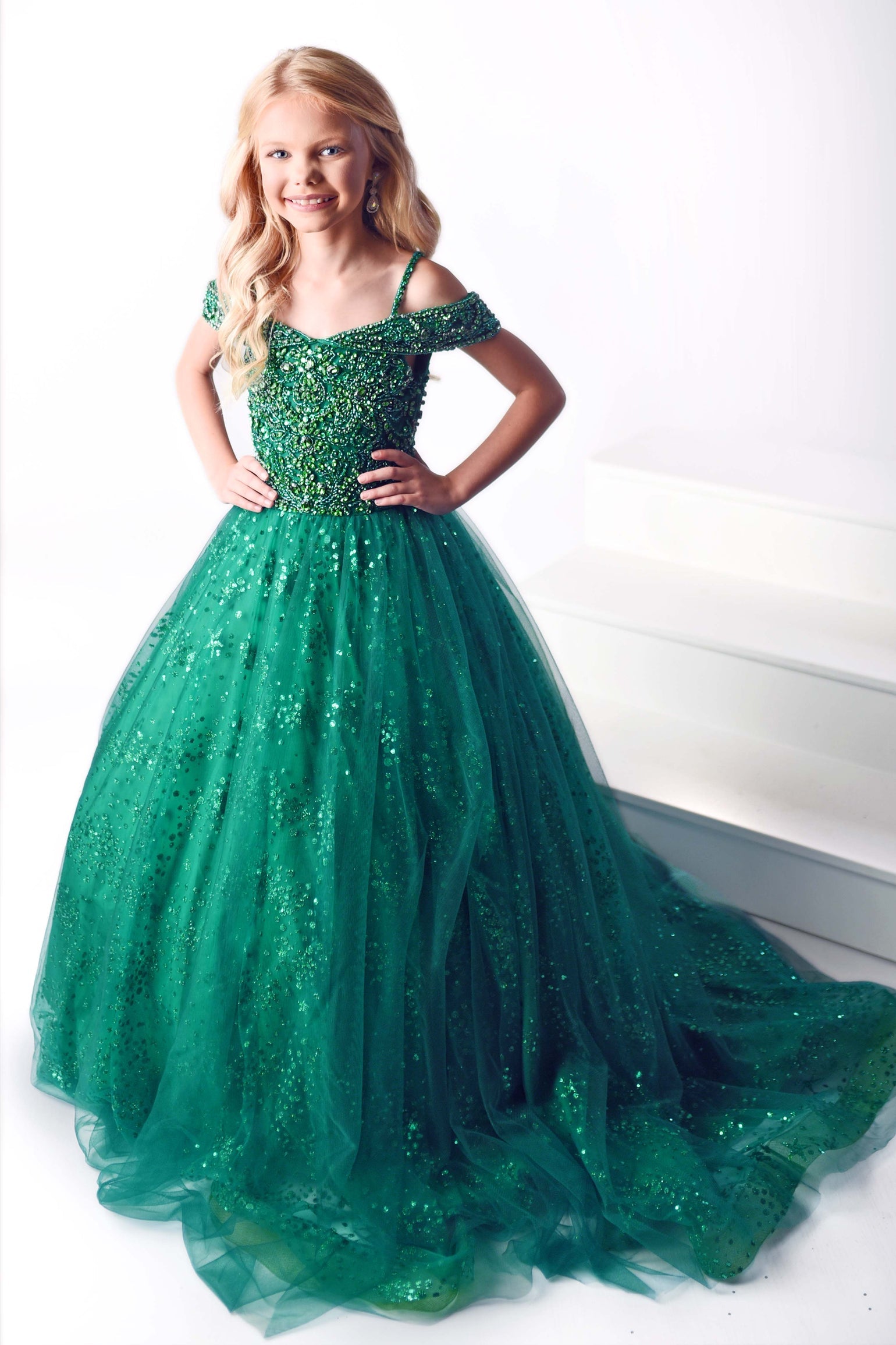 Off-the-Shoulder Floor-Length Tulle Special Occasion Ball Gown Ava Presley 38035