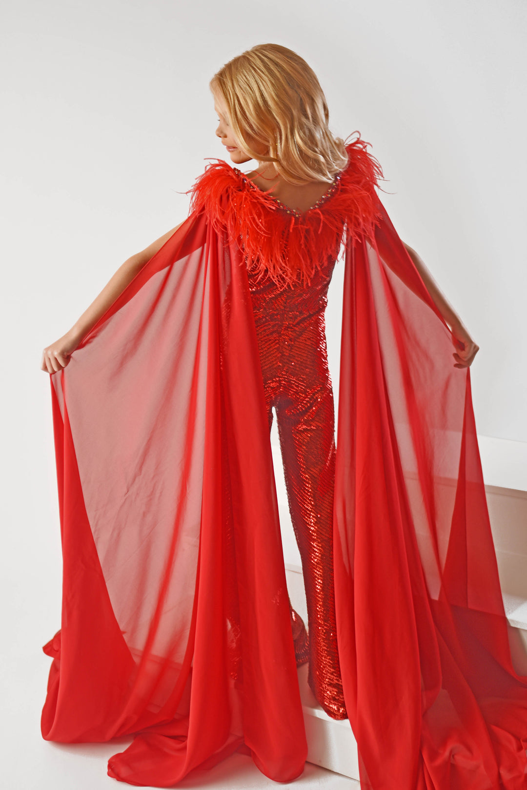 V-Neck Floor-Length Sequin Prom Sheath Ava Presley 38046