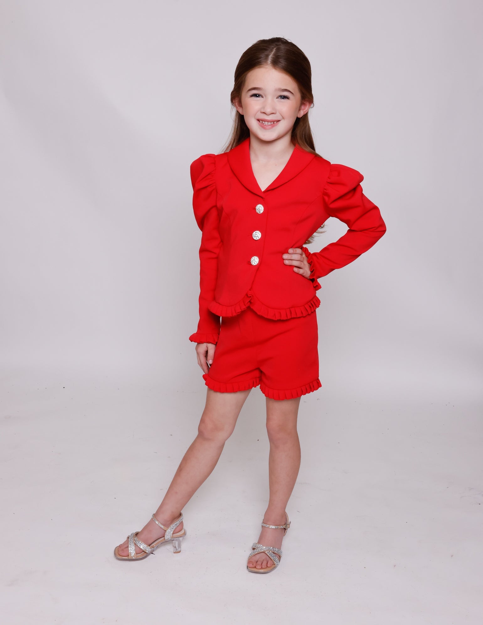 Crew/High-Neck Mini Crepe Cocktail Two-Piece Ava Presley 28823