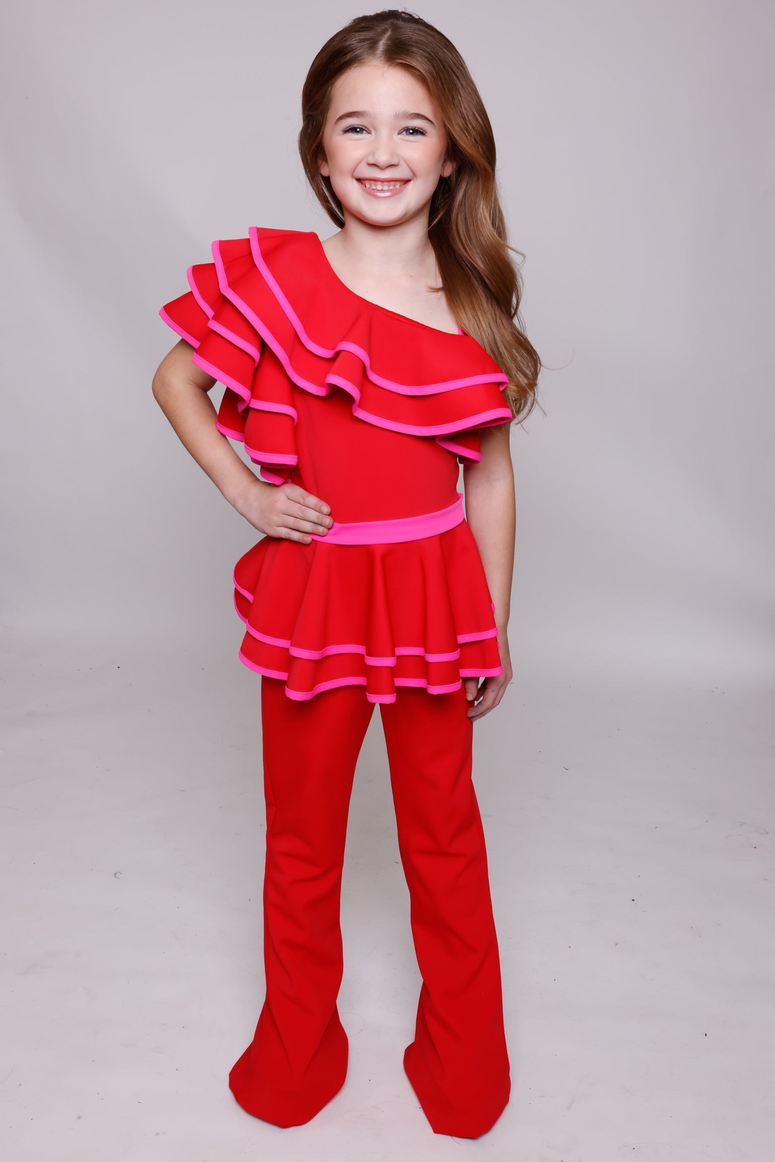 One-Shoulder Floor-Length Scuba Special Occasion Two-Piece Ava Presley 28828