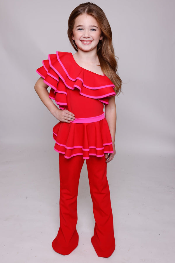 One-Shoulder Floor-Length Scuba Special Occasion Two-Piece Ava Presley 28828
