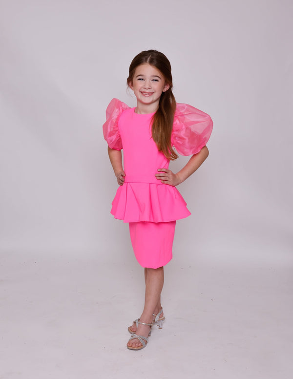 Crew/High-Neck Knee-Length Organza Cocktail Fit & Flare Ava Presley 28831