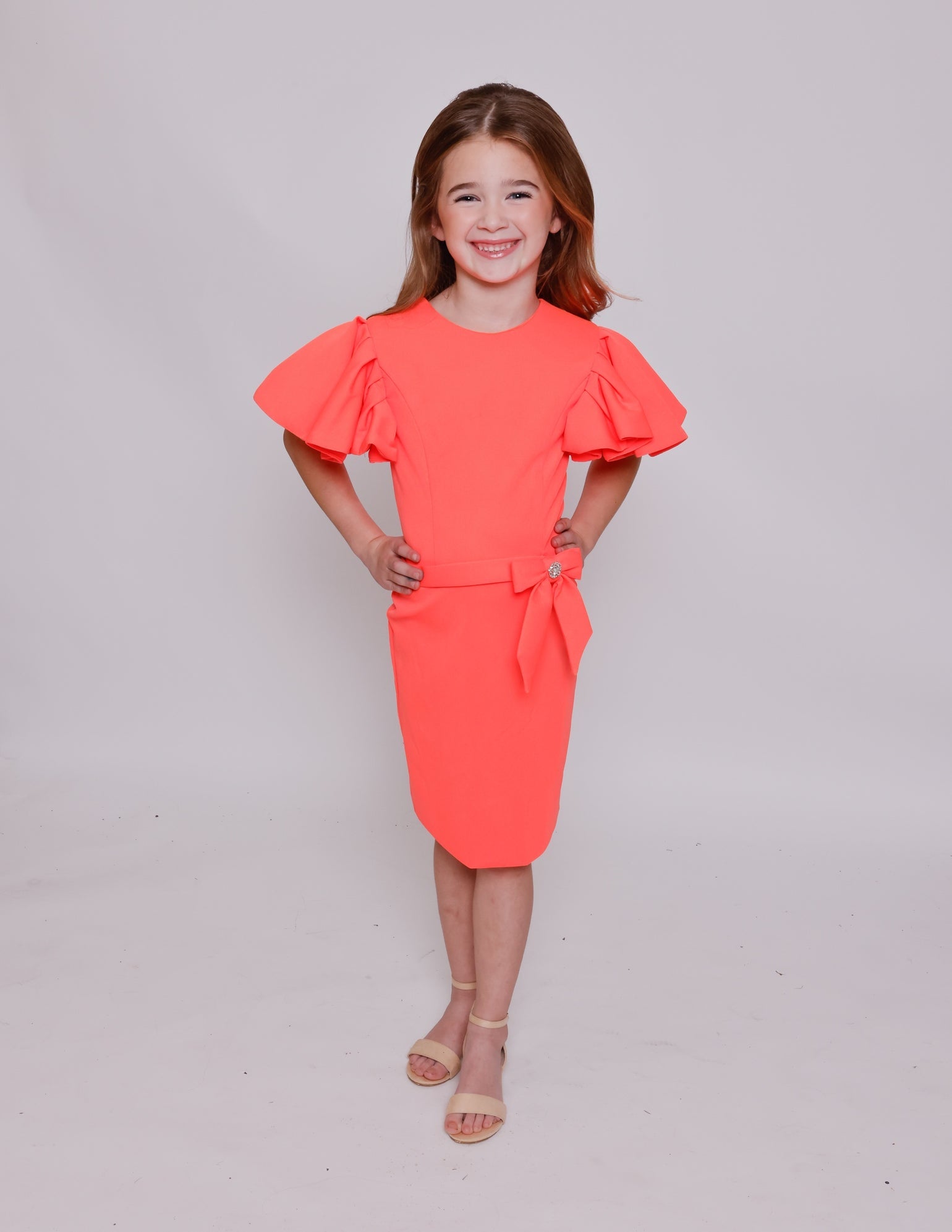 Crew/High-Neck Knee-Length Crepe Cocktail Sheath Ava Presley 28832