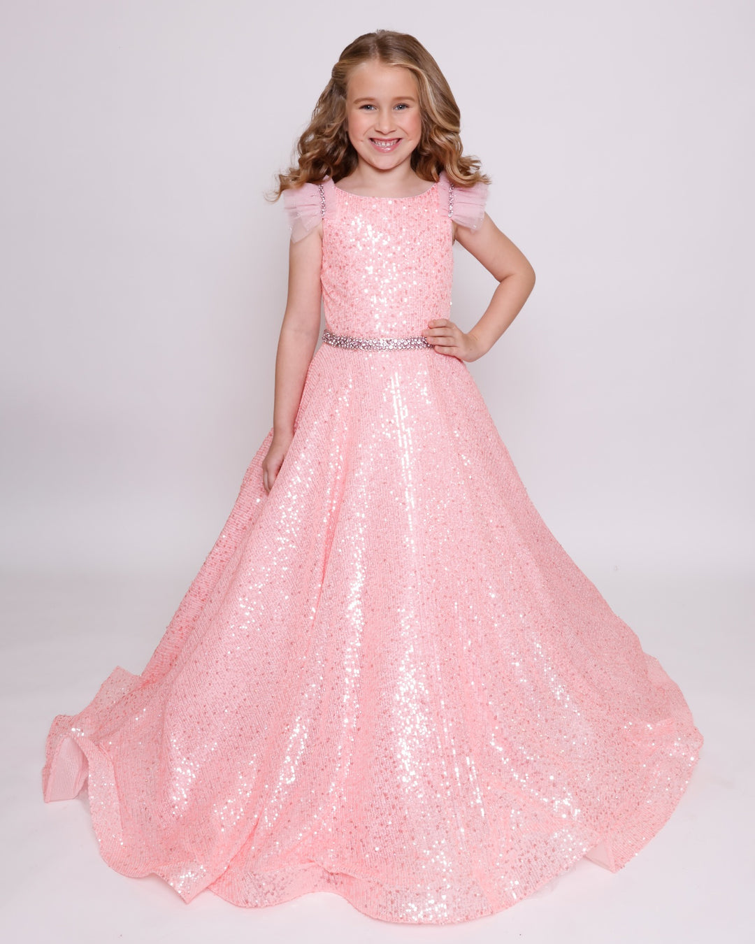 Scoop Floor-Length Sequin Special Occasion Ball Gown Ava Presley 39883