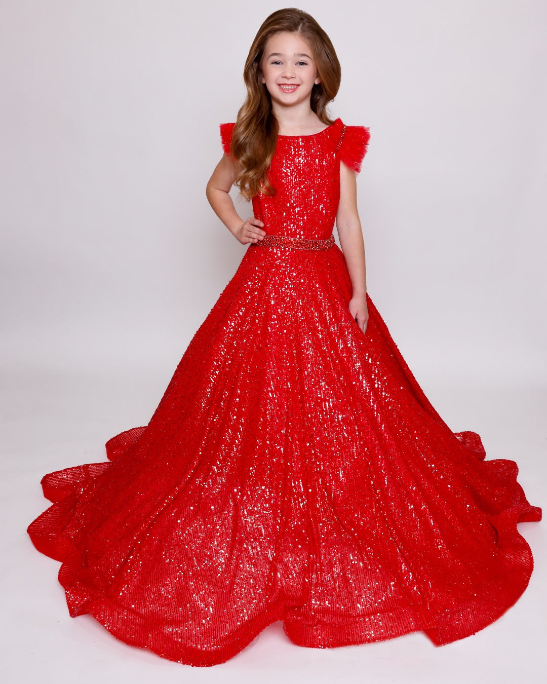 Scoop Floor-Length Sequin Special Occasion Ball Gown Ava Presley 39883