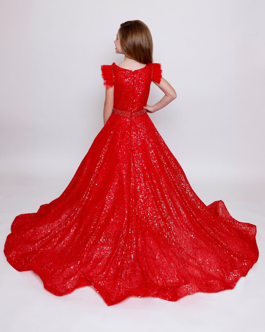 Scoop Floor-Length Sequin Special Occasion Ball Gown Ava Presley 39883
