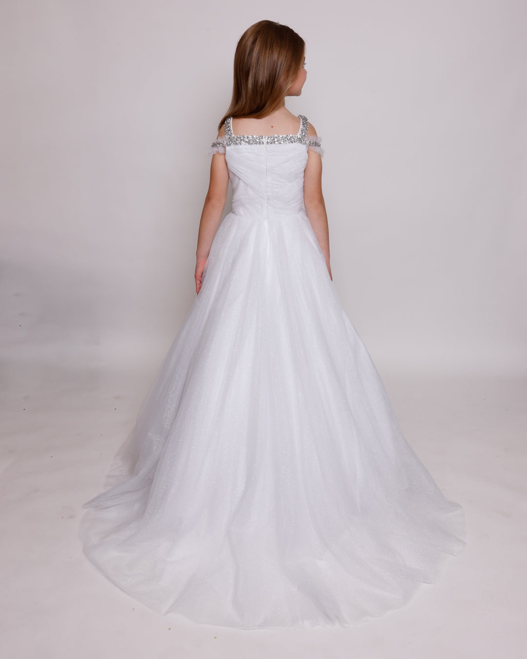 Off-the-Shoulder Floor-Length Tulle Formal Ball Gown Ava Presley 39888