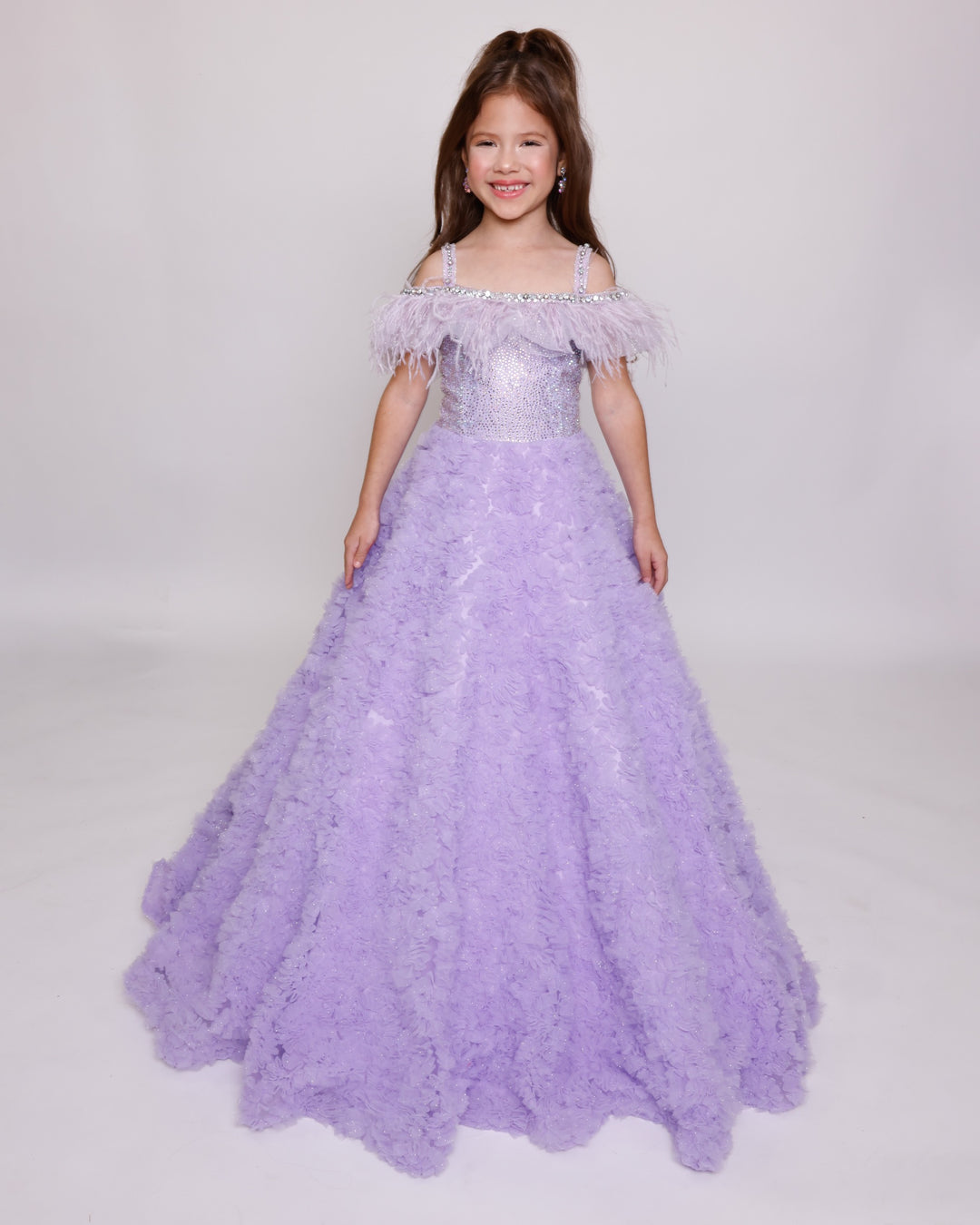 Off-the-Shoulder Floor-Length Tulle Special Occasion Ball Gown Ava Presley 39894