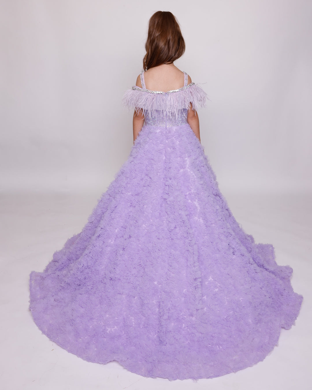 Off-the-Shoulder Floor-Length Tulle Special Occasion Ball Gown Ava Presley 39894