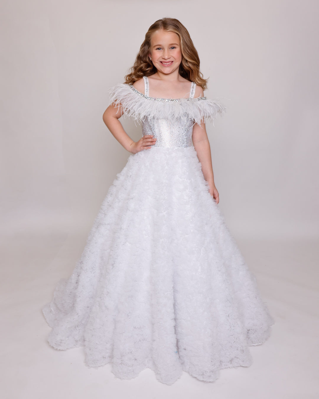 Off-the-Shoulder Floor-Length Tulle Special Occasion Ball Gown Ava Presley 39894