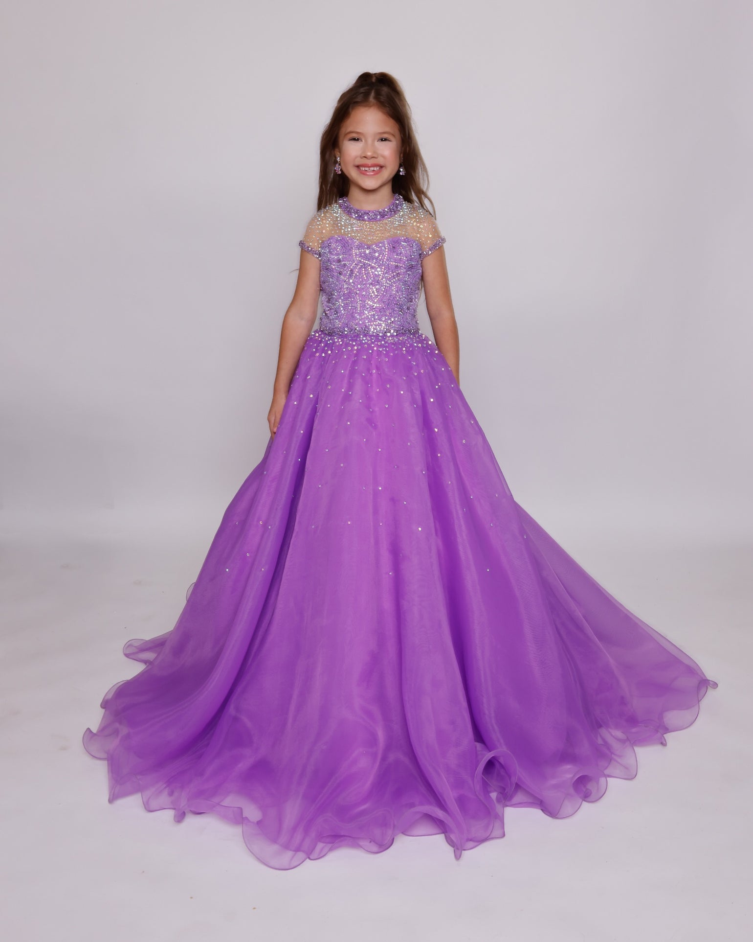 Illusion Floor-Length Tulle Special Occasion Ball Gown Ava Presley 38043